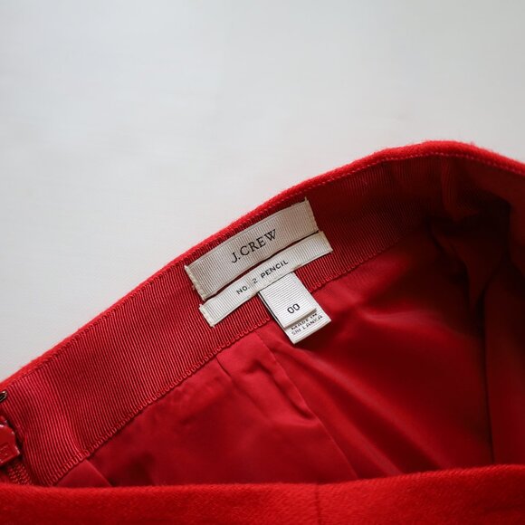 J. CREW Size 00 Black Red Skirt Blouse Set Sleeveless Career No. 2 Pencil Skirt - Picture 4 of 12